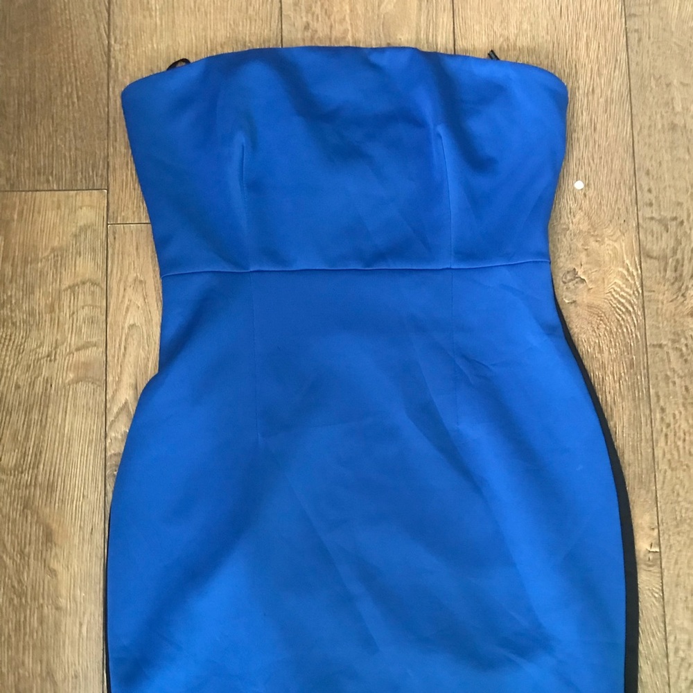 Forever 21 strapless blue zipper dress